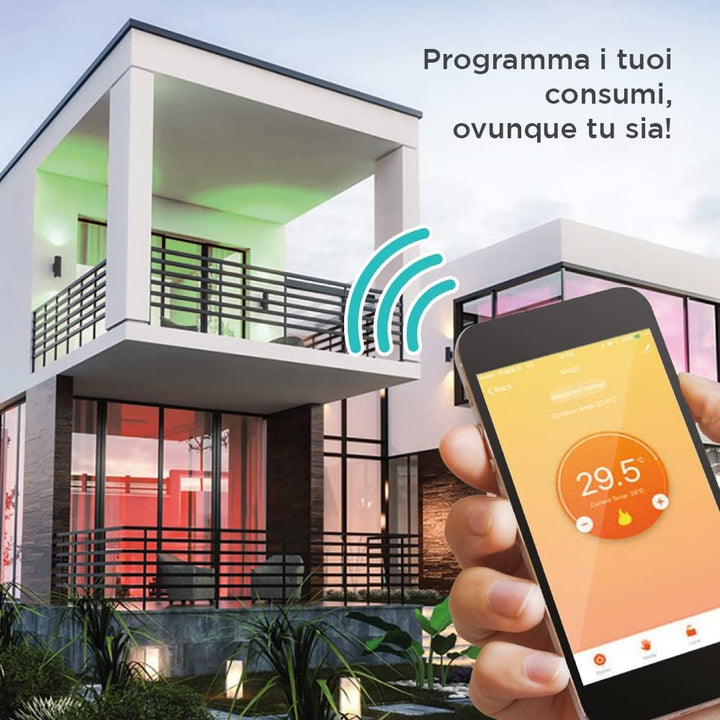 Homcloud CTW Digital Chronothermostat Smart Wi-Fi für Gas- und Wasserboiler, Wand- oder Standmontage