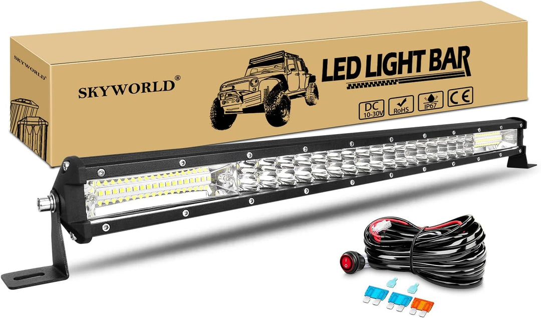 SKYWORLD 24" 61cm 216W Led Arbeitsscheinwerfer Bar Combo Offroad Led Scheinwerfer 12V mit Kabelbaum