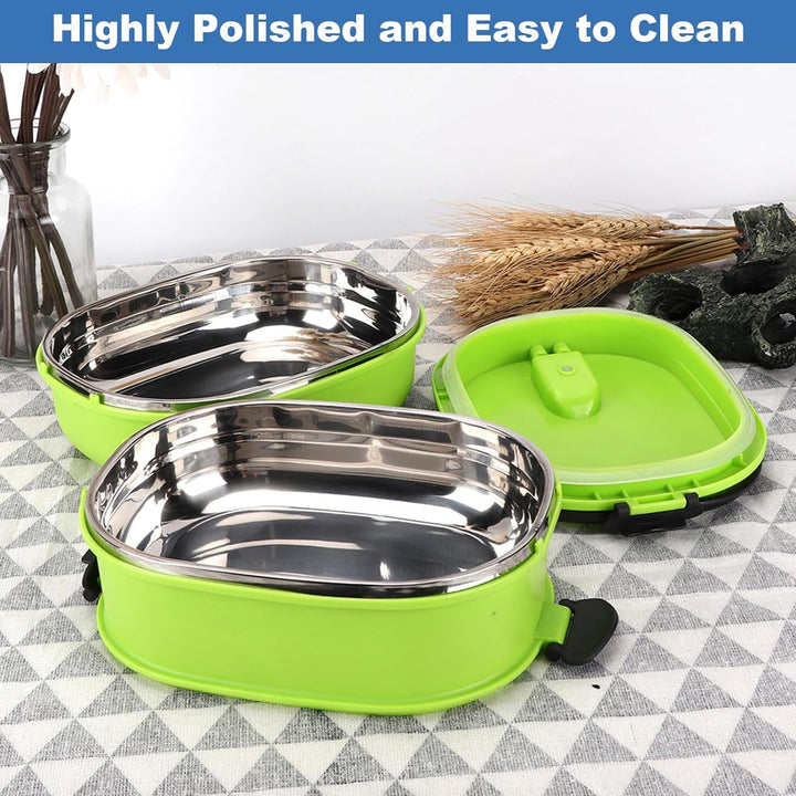 plplaaoo Tragbare Lunchbox, Thermo Bento Box, Edelstahl Lebensmittelbehälter, Isolier Lebensmittel A