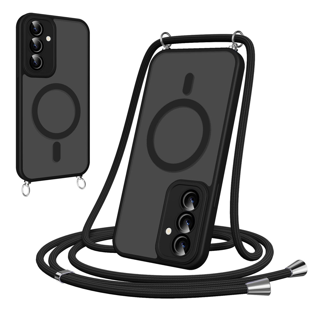 Pnakqil Magnetische Handyband mit Band für Samsung Galaxy S25 5G Hülle -Necklace HandyHülle Durchsch