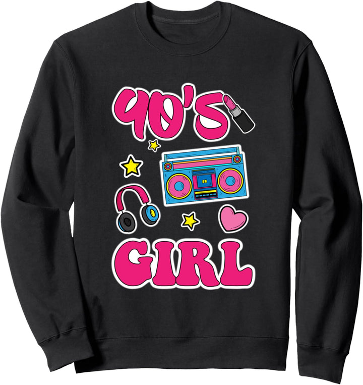 90's Girl 90er Jahre Mädchen Geburtstag Party Vintage Retro Sweatshirt