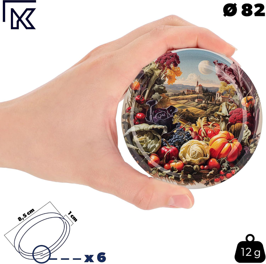 KADAX 10er Set Marmeladengläser 350ml TO82 Gemüsefeld, Einmachgläser Vorratsgläser Mason Jar mit Sch