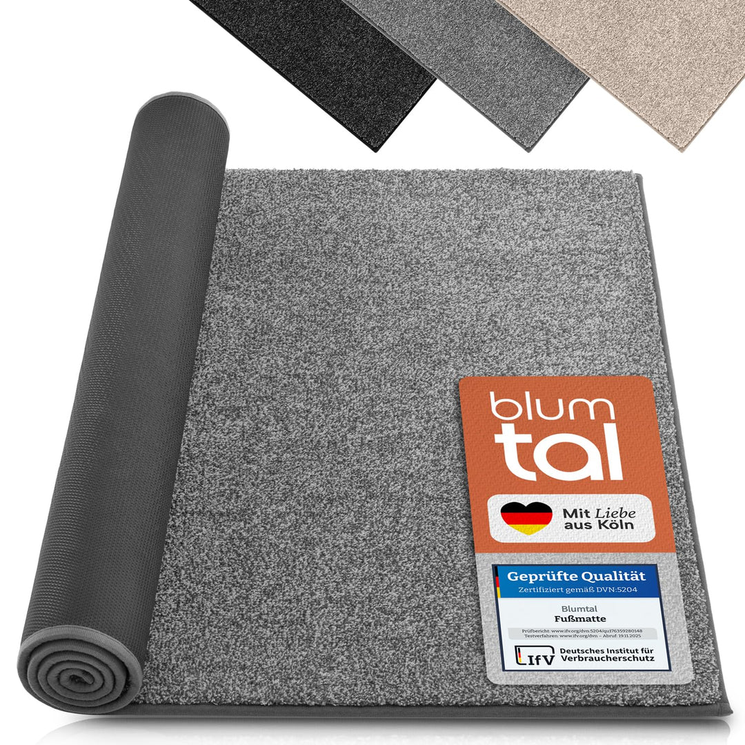 Blumtal Fussmatte 86x150 cm - Mikrofaser Schmutzfangmatte mit wasserdichter TPR-Rückseite - rutschfe