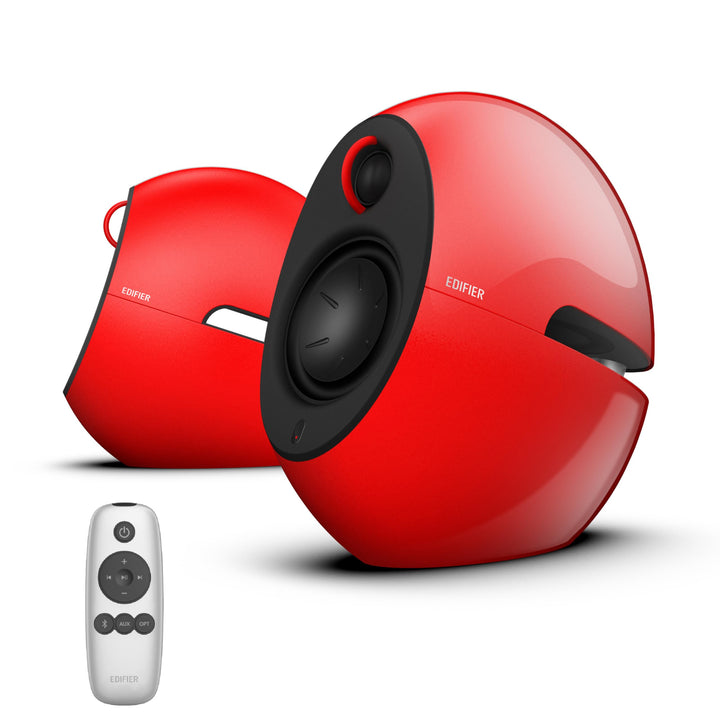 EDIFIER Luna E25 Design-Lautsprecherset mit Bluetooth (74 Watt), rot rot glänzend, rot glänzend