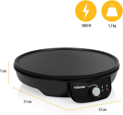 Tristar BP-2637 Crêpe-Maker, 1000, Kunststoff,