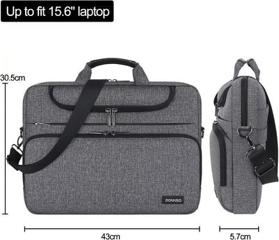 DOMISO 15-15,6 Zoll Wasserdicht Laptop Tasche Aktentasche Schultertasche Notebooktasche für 15.6" Le