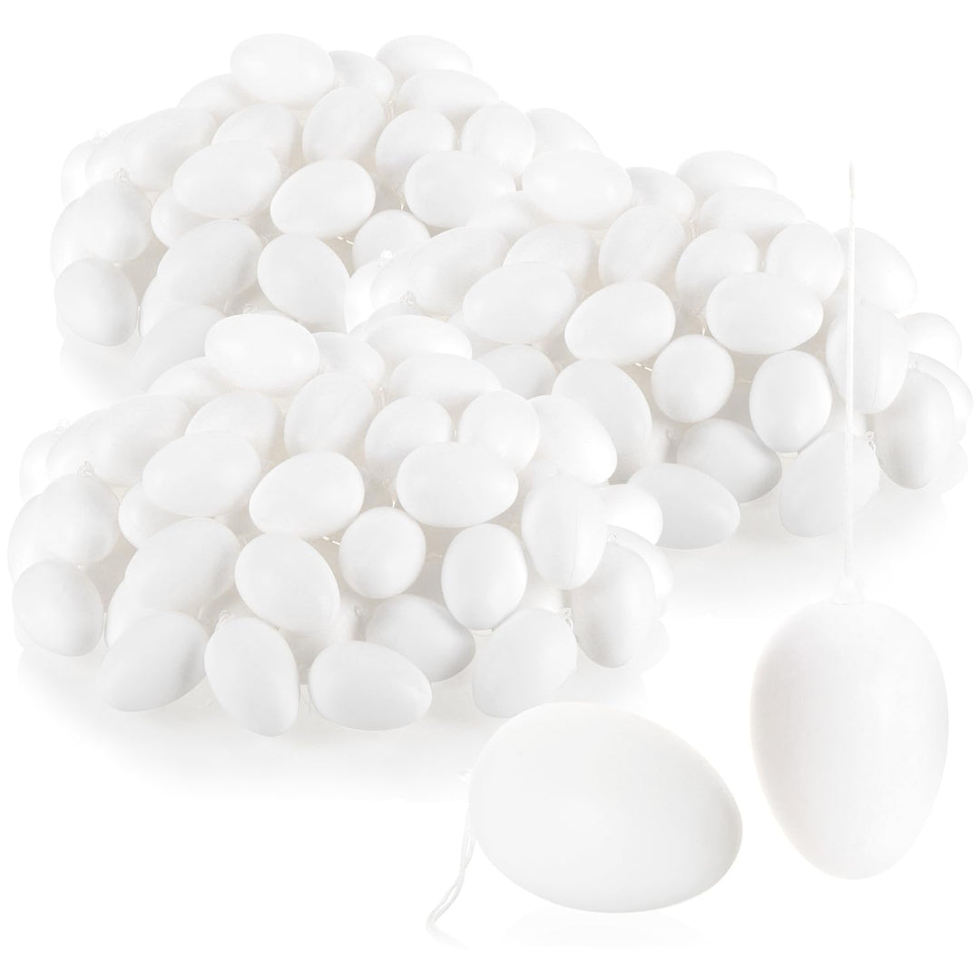 com-four® 180x weisse Deko-Ostereier aus Kunststoff - Plastikeier zum Anmalen und Aufhängen - Kunsts
