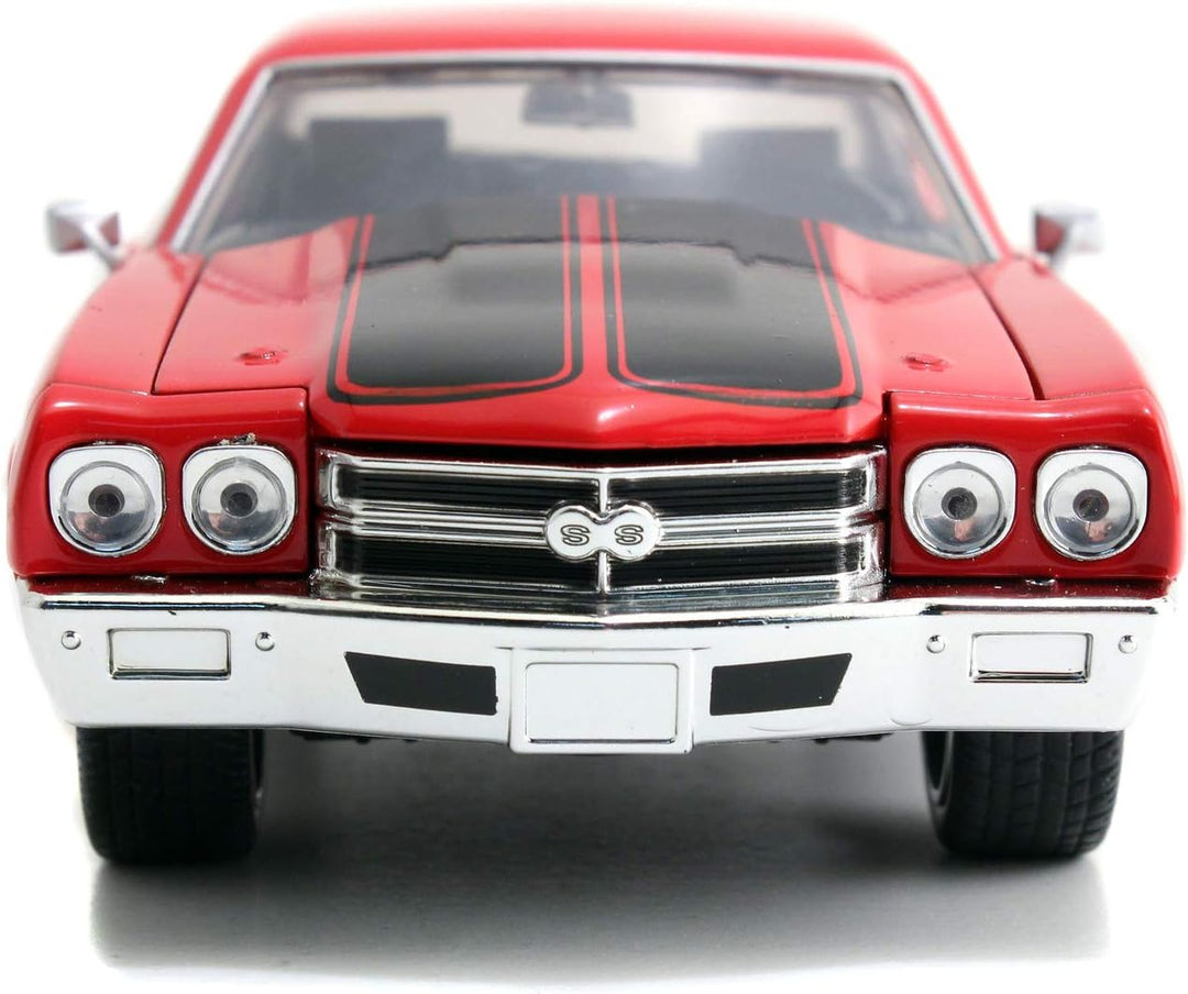Jada Toys Fast & Furious Dom's 1970 Chevy Chevelle SS, Auto, Tuning-Modell im Massstab 1:24, zu öffn