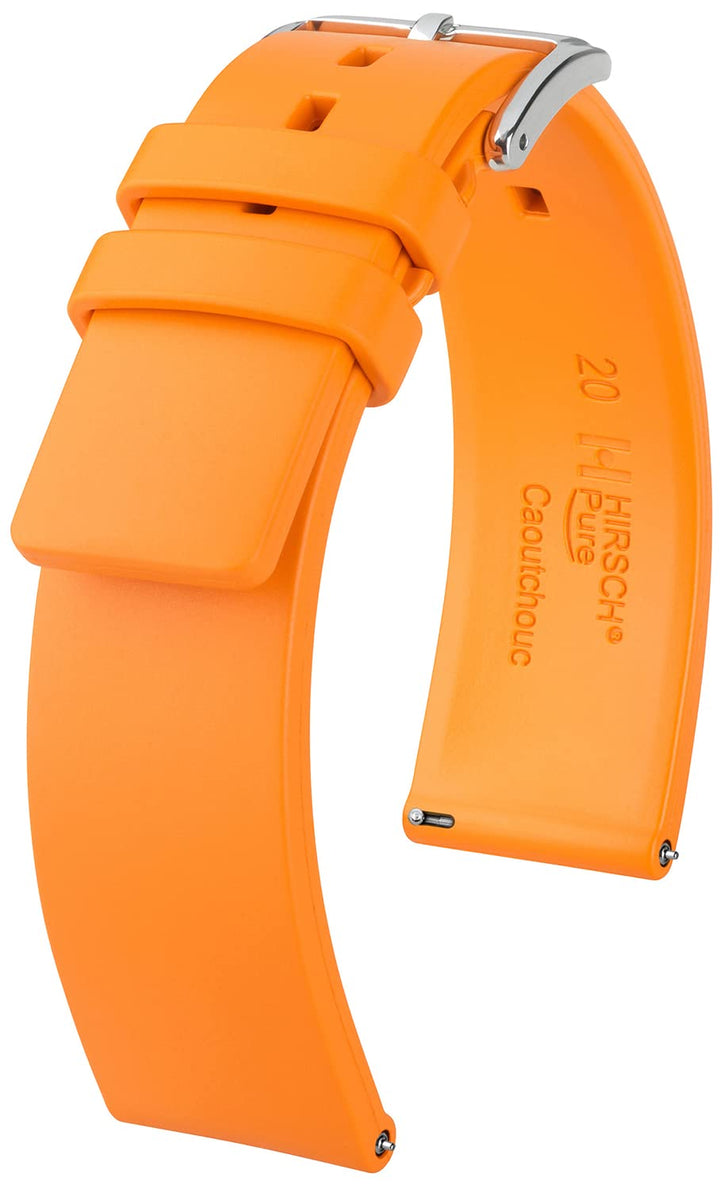 HIRSCH Uhren-Armband Pure - robustes Kautschuk-Material - reiss- & wasserfest - für Damen & Herren,