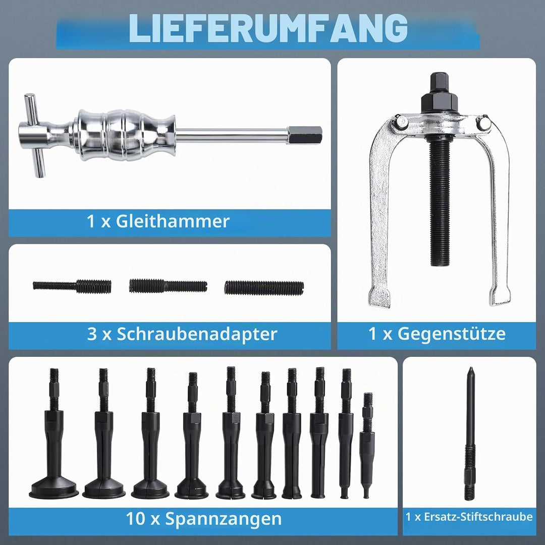 BOOMSTART 16tlg Innenlager Abzieher Innenabzieher Set, 5-58mm Lager Innenabzieher Set, Kugellager La