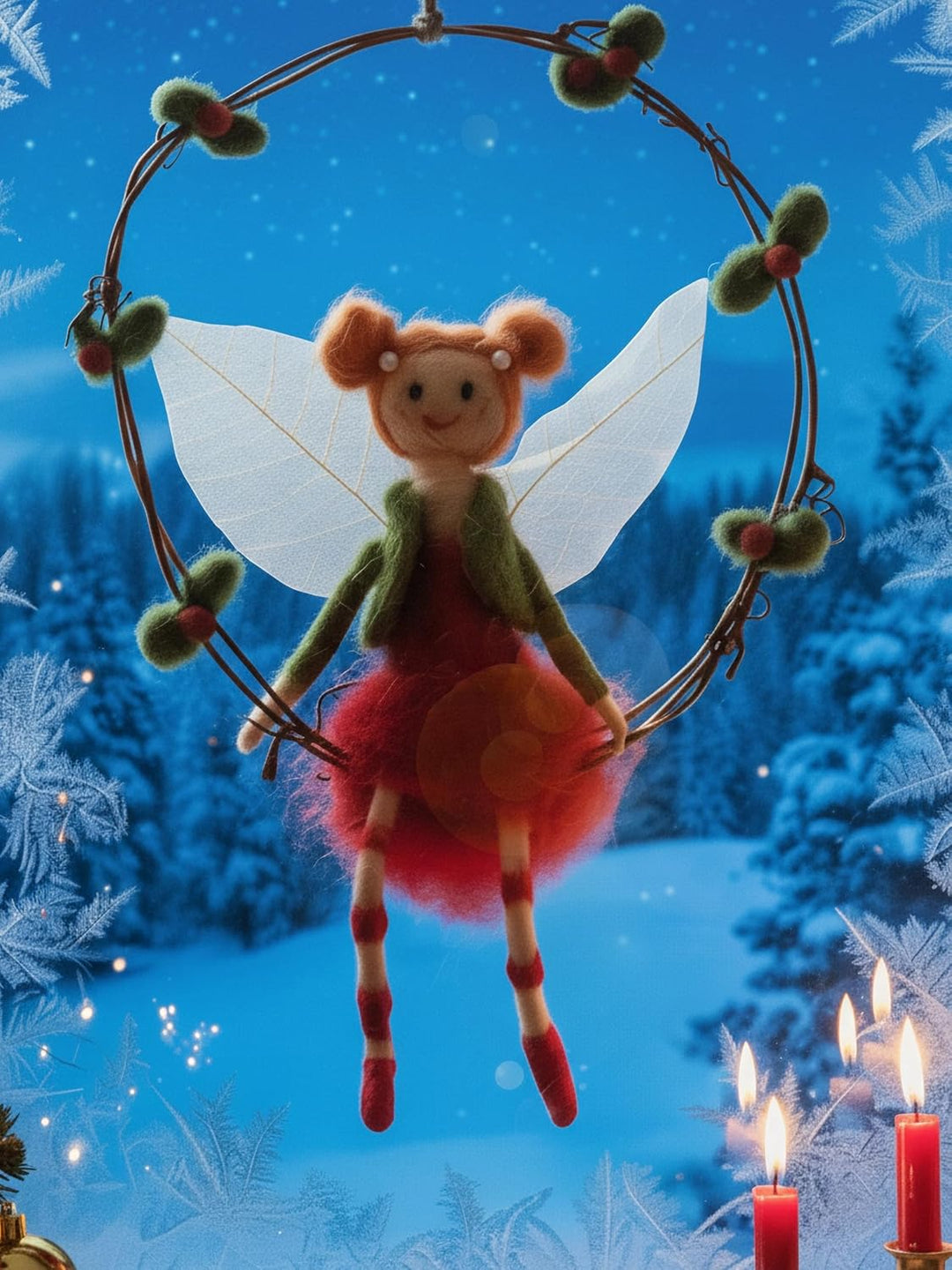 POMMERNTRAUM ® | Weihnachtsdekoration Fensterdekoration Dekofigur Filzfigur Filzfee Filzengel Elfe E