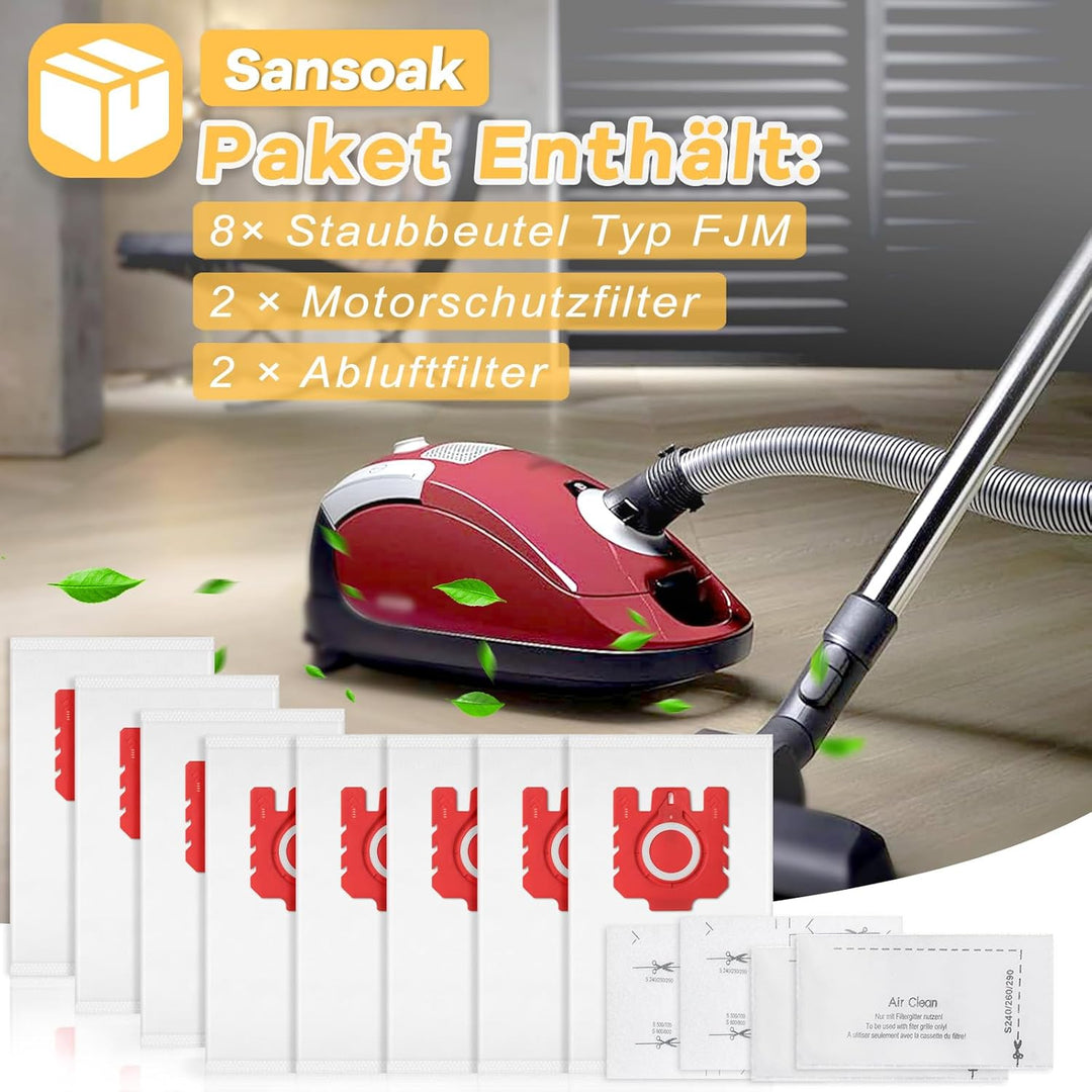 8 Stück Staubsaugerbeutel für Miele Hyclean Pure FJM Staubsauger Complete C1 Compact C1 C2 S24 S256i