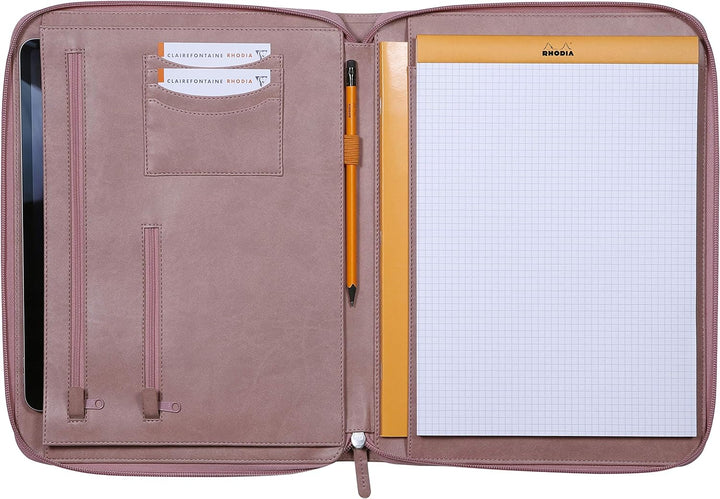 Rhodia 168124C - Konferenzmappe Rhodiarama 25,5x34 cm, mit Etui, dehnbare Haupttasche, 2 flache Reis