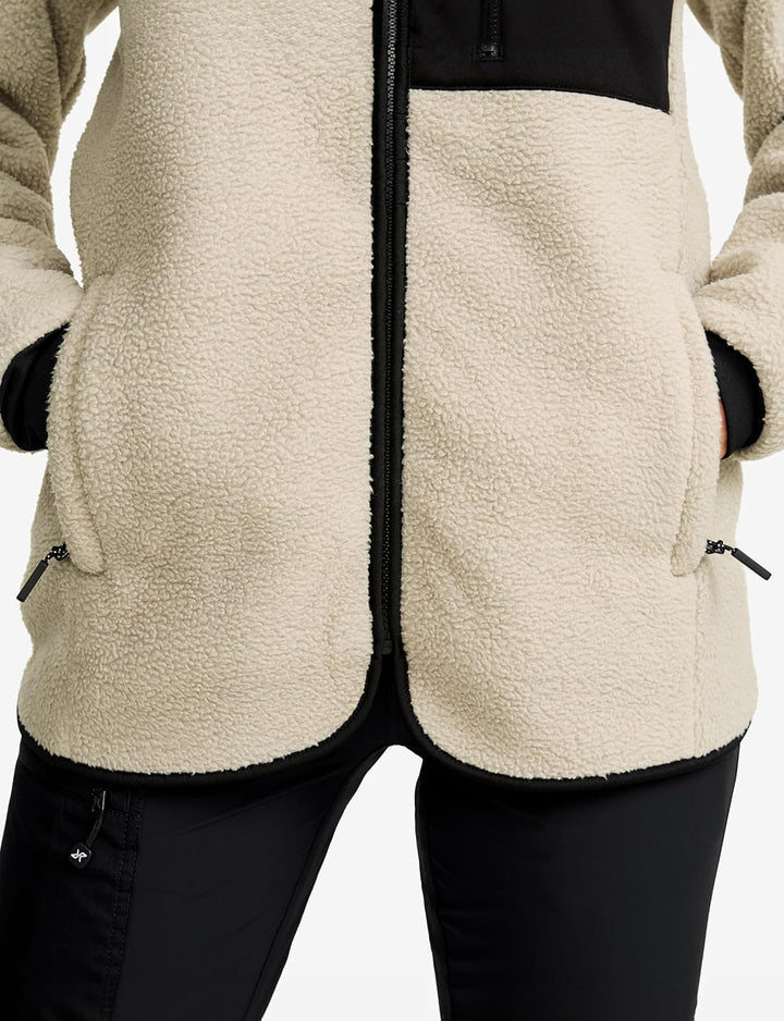RevolutionRace Sherpa Hoodie für Damen, Outdoor Fleecejacken perfekt für Wanderungen und Outdoor-Abe
