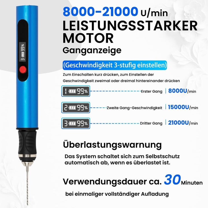 Elektrischer Gravierstift mit 35 Bits,Upgraded Electric Engraving pen Tragbarer Gravierer mit Digita