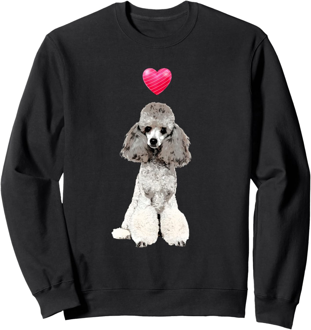 Pudel Hund Herz süsses Pudelmotiv Sweatshirt