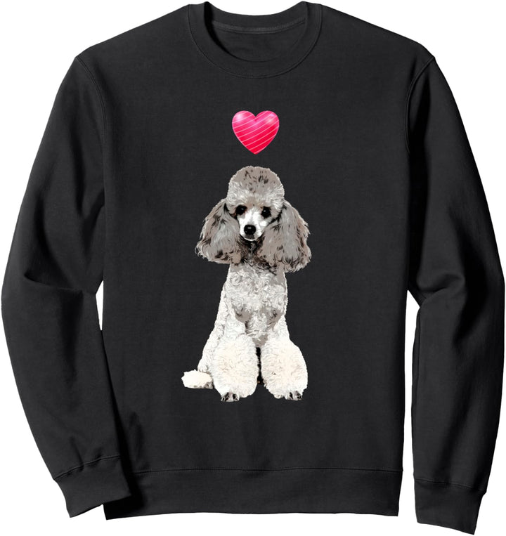 Pudel Hund Herz süsses Pudelmotiv Sweatshirt