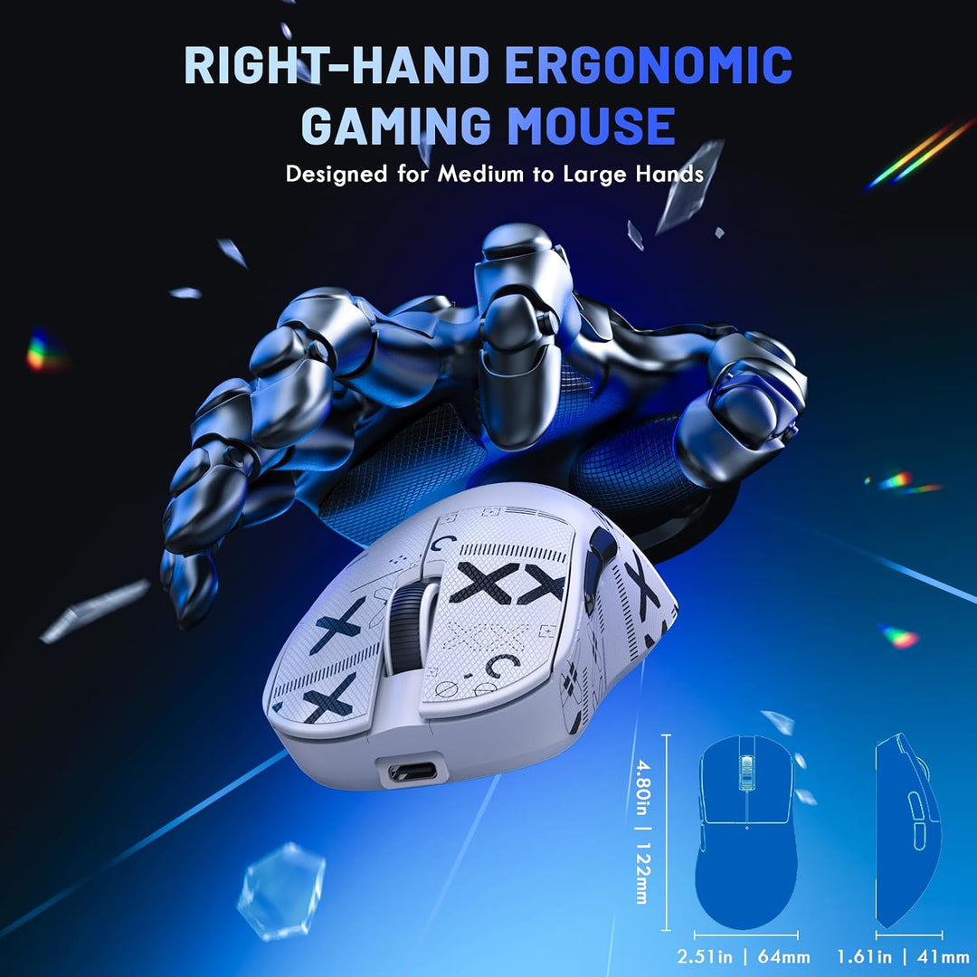 MAGIC-REFINER X2 Kabellose Gaming-Maus, 24000 DPI, PAW3311, Ergonomisch für Rechtshänder, BK52820 MC