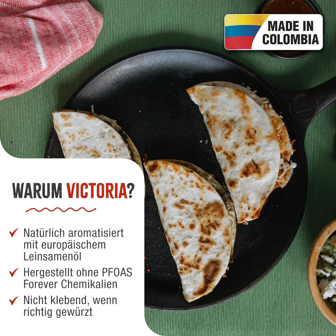 Victoria Comal Pizza-Pfanne aus Gusseisen, rund, 26,7 cm 10.5", 10.5"