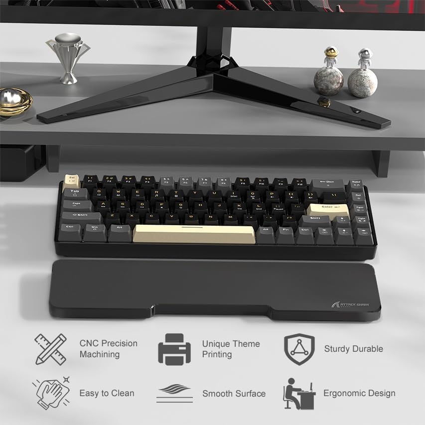 ATTACK SHARK 68 Tasten CNC Acryl-Tastatur-Handgelenkstütze, Transparente Handballenauflage, Für Komp