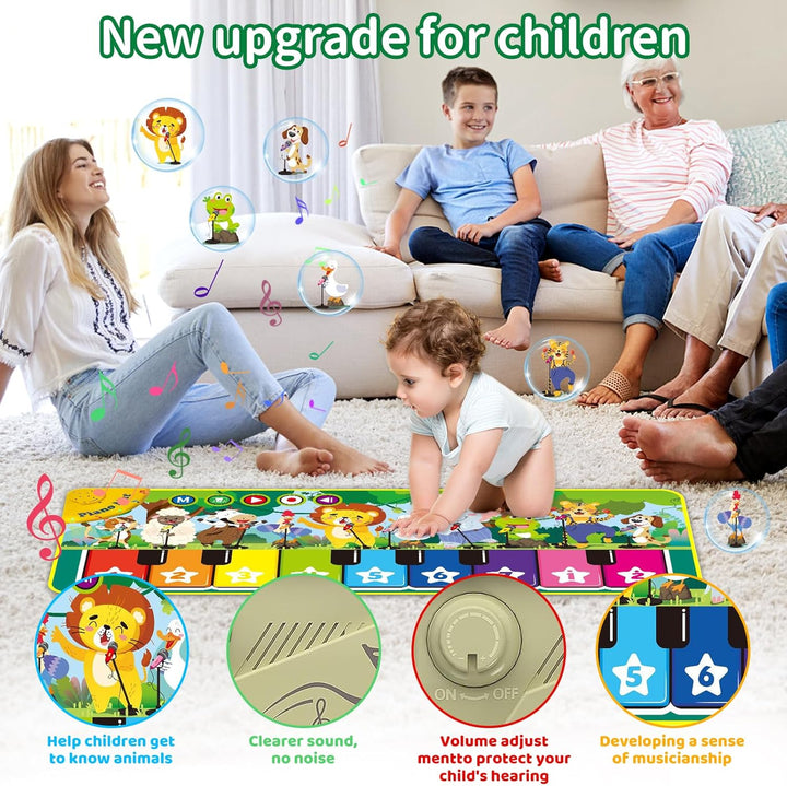 UCAMP Klaviermatte für Kinder,musikmatte Kinder ab 1 Jahr,Grosse Musikmatte mit 10Tiere,kinderspielz