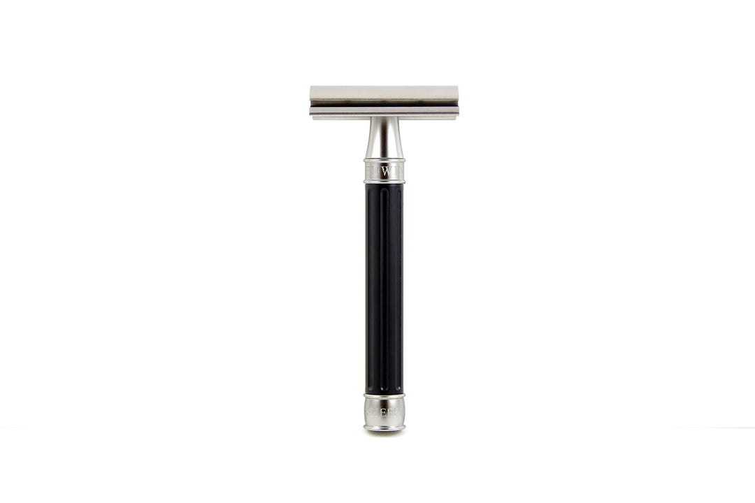Edwin Jagger 3ONE6 Edelstahl-Schwarz-DE-Sicherheitsrasierer, Schwarz