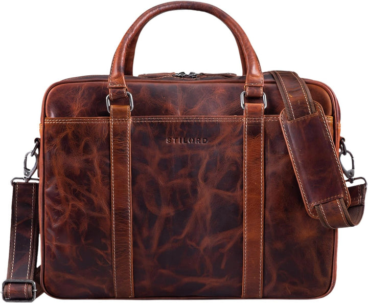 STILORD 'Dante' Business-Tasche Leder gross elegante Aktentasche Umhängetasche Laptoptasche 15.6 Zol