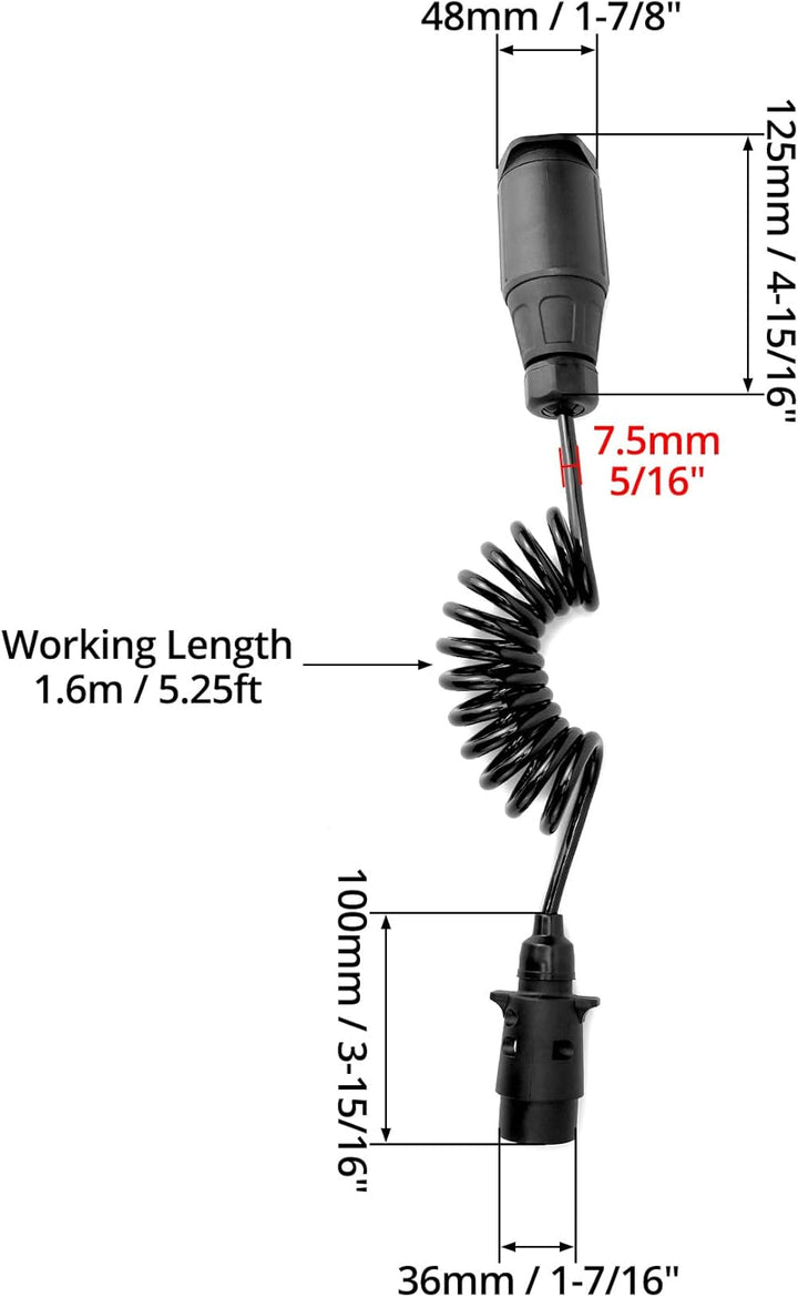 QWORK® 2M Anhänger Adapterkabel - 7 auf 13 polig - für 12 V Systeme für Wohnwagen KFZ Caravan RV Tra