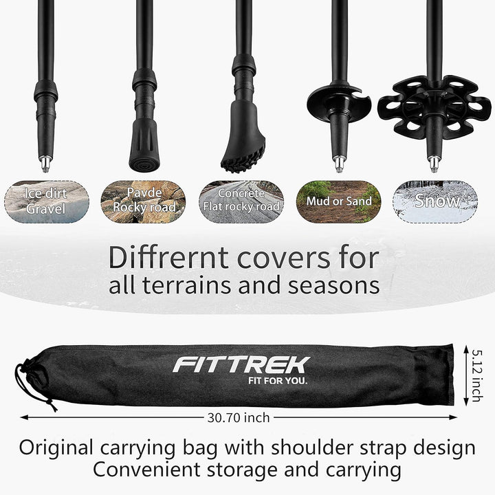 FitTrek Wanderstöcke Kork - Walking Stöcke - Trekkingstöcke Teleskop - Nordic Walking Stock Verstell