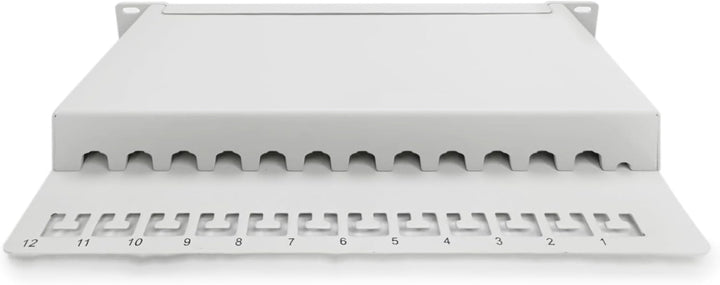 DIGITUS Cat-6 Patchpanel - 12 Ports - RJ45-Buchsen - 10-Zoll Rack-Mount 1HE - LSA Verteilerfeld - Ge