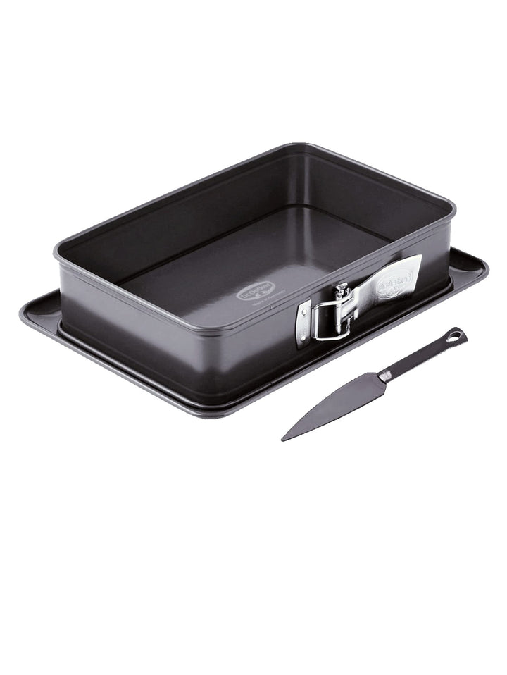 Dr. Oetker Kleine Rechteck-Springform 28 x 18 cm BACK SPASS und Kuchenlöser, rechteckige Backform mi