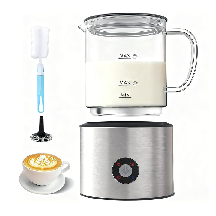 Milchaufschäumer Elektrisch 4 in 1, Milchschäumer Induktion 500ml Kalt Warm, Automatische, Spülmasch