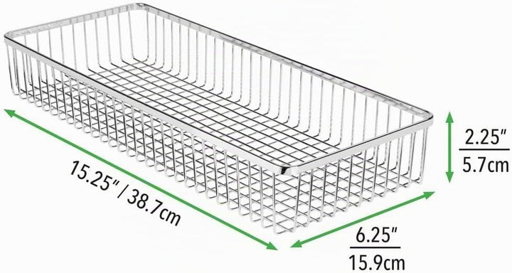 mDesign universeller Schubladenkasten aus Metall – Aufbewahrungskorb für Schubladen ordnet Küchenbed
