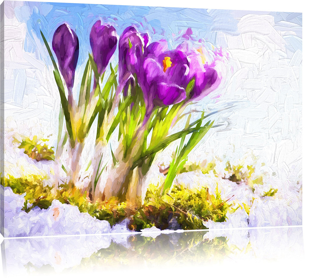 Pixxprint Frühling florwer Hintergrund als Leinwandbild/Grösse: 100x70 cm/Wandbild/Kunstdruck/fertig