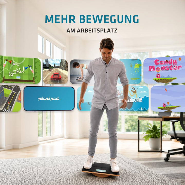 Plankpad PRO – interaktiver Ganzkörper-Trainer & Balance Board - Plank Bauchmuskel Trainer inkl. Sma