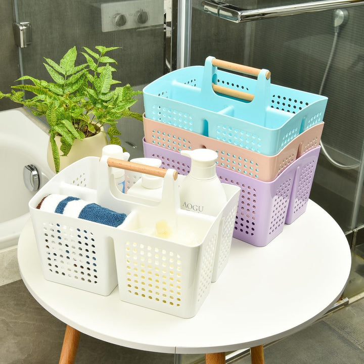 VITEVER Portable Dusche Caddy Korb mit Fächern, Kunststoff geteilt Reinigung Caddy Organizer Storage