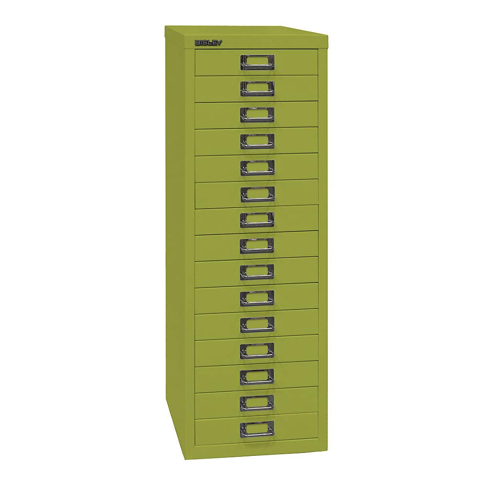 BISLEY MultiDrawer, 39er Serie, DIN A4, 15 Schubladen, Metall, 604 Grün, 38 x 27.9 x 86 cm