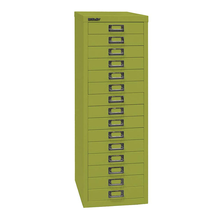 BISLEY MultiDrawer, 39er Serie, DIN A4, 15 Schubladen, Metall, 604 Grün, 38 x 27.9 x 86 cm