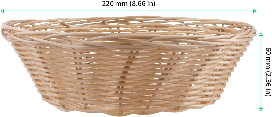 FUNSUEI 12er Set Brotkorb Rund Kunststoff, Brötchenkorb Brotkörbchen aus Plastik, 22 x 6 cm Brot Auf