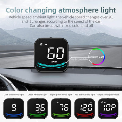 Geloo Auto HUD Head Up Display, Universell KMH & MPH Digital GPS Geschwindigkeitsmesser Smart Tachom