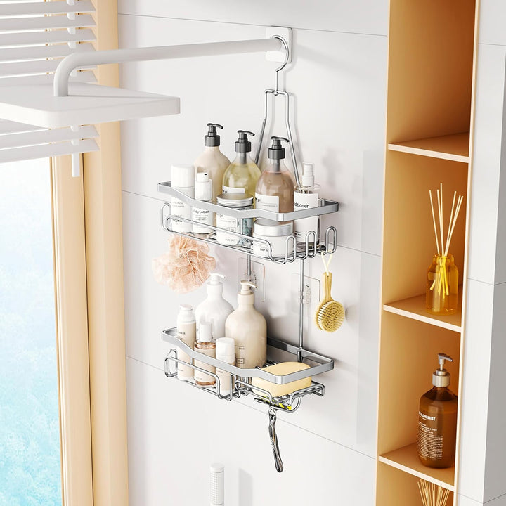 HapiRm Duschablage zum Hängen - Duschablage Hängen mit Rasierständer & Seifenhalter - Duschregal Zum