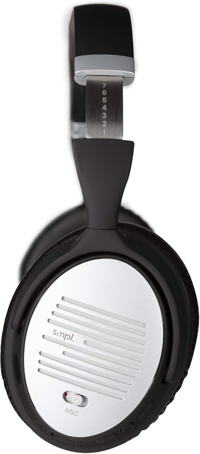 Smpl Noise Cancelling Kopfhörer - Bluetooth-Over-Ear-Kopfhörer, mit Mikrofon zum Anrufen, 16-Stunden