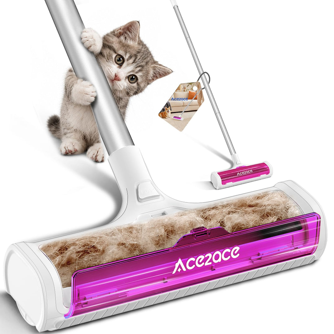 ACE2ACE Teppichbürste Tierhaare, Tierhaarentferner Teppich, Teppichroller, | für Hundehaare and Katz
