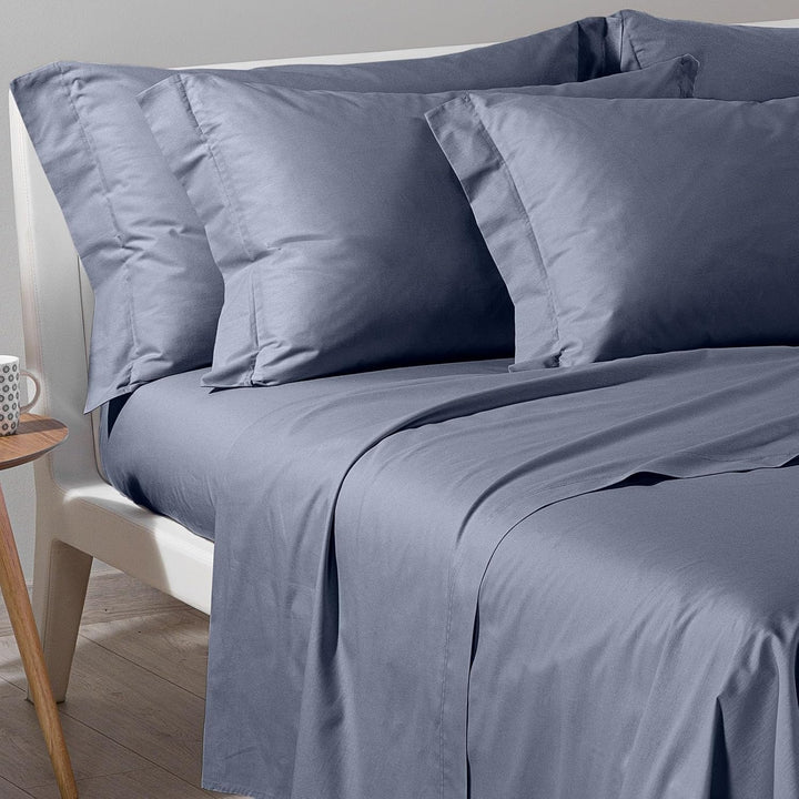 Caleffi - Bettwäsche-Set aus Baumwolle, einfarbig, für Doppelbett, Grau 160 x 190 cm Grau, 160 x 190