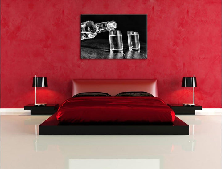 Pixxprint Vodka Whisky Party als Leinwandbild/Grösse: 100x70 cm/Wandbild/Kunstdruck/fertig bespannt,