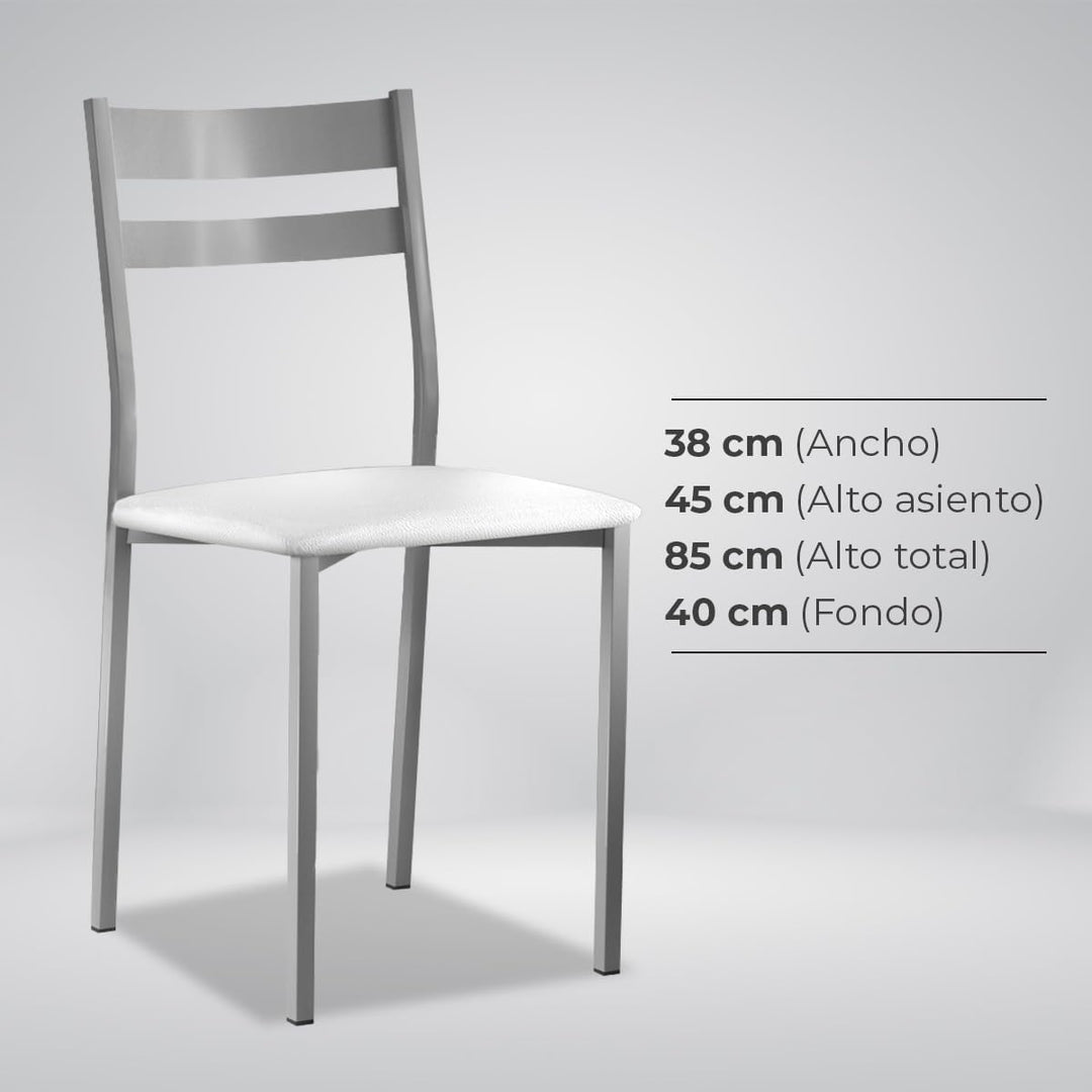 ASTIMESA SCRCBL kuechenstuhl, Metall Kunstleder Aluminium, weiss, Altura de asiento 45 cms