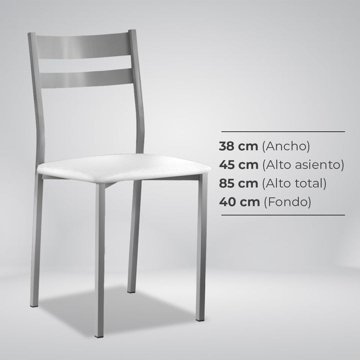 ASTIMESA SCRCBL kuechenstuhl, Metall Kunstleder Aluminium, weiss, Altura de asiento 45 cms