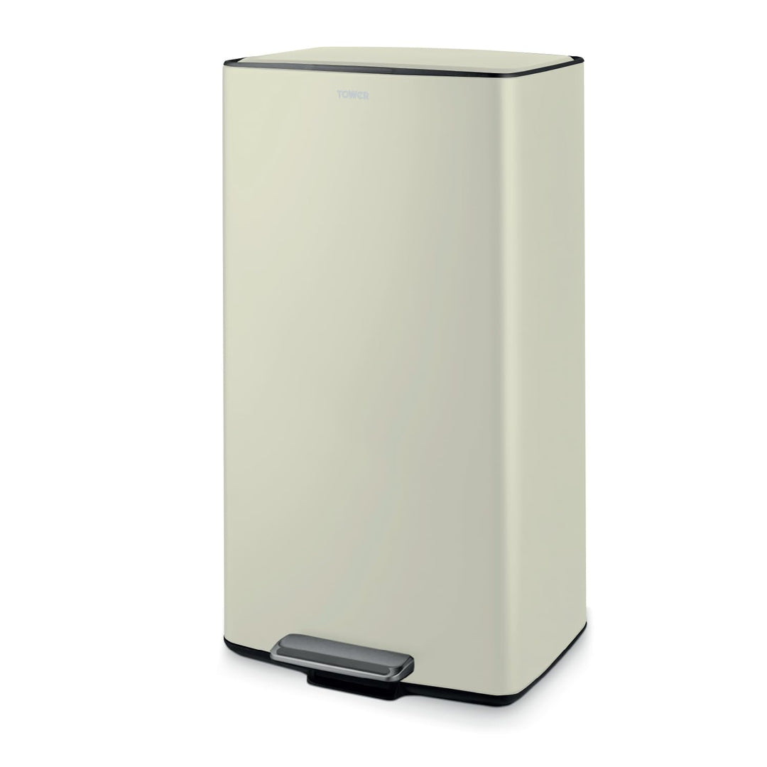 Tower T838020C Rechteckiger Treteimer mit herausnehmbarem Inneneimer und Filterfach, 40 l, robuster
