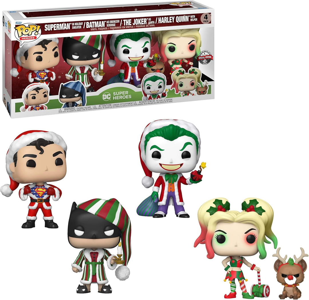 Funko! POP 4PK DC Urlaub, FUN58577, Mehrfarbig