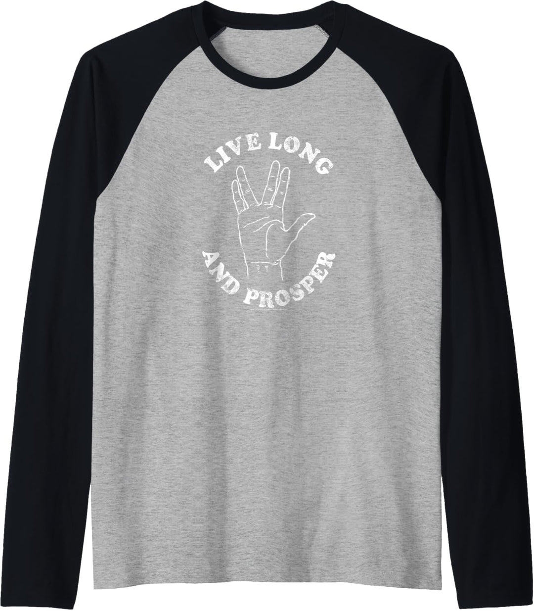Star Trek: The Original Series Live Long White Hand Outline Raglan